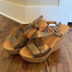 Kork’s Gold Wedges Size 7/38